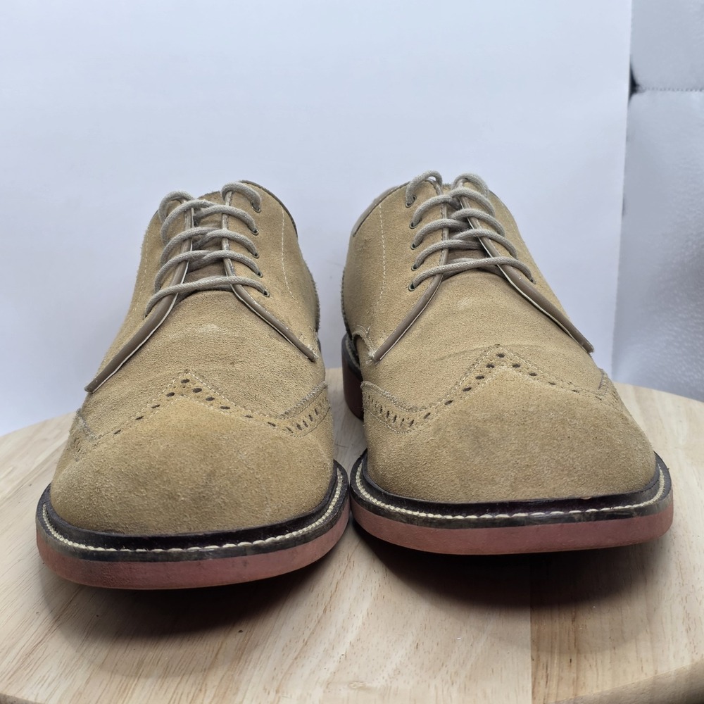 Men's Size 12 M - Cole Haan Beige Tan Wingtip Derby Franklin Shoes Oxford C11430 - Picture 2 of 9